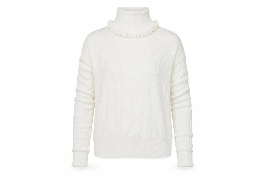 Front view of Preworn women’s ivory jumper, size L