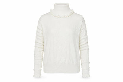 Front view of Preworn women’s ivory jumper, size L