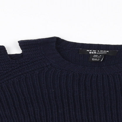 Close-up detail of New Look girls’ blue jumper, size 9, years