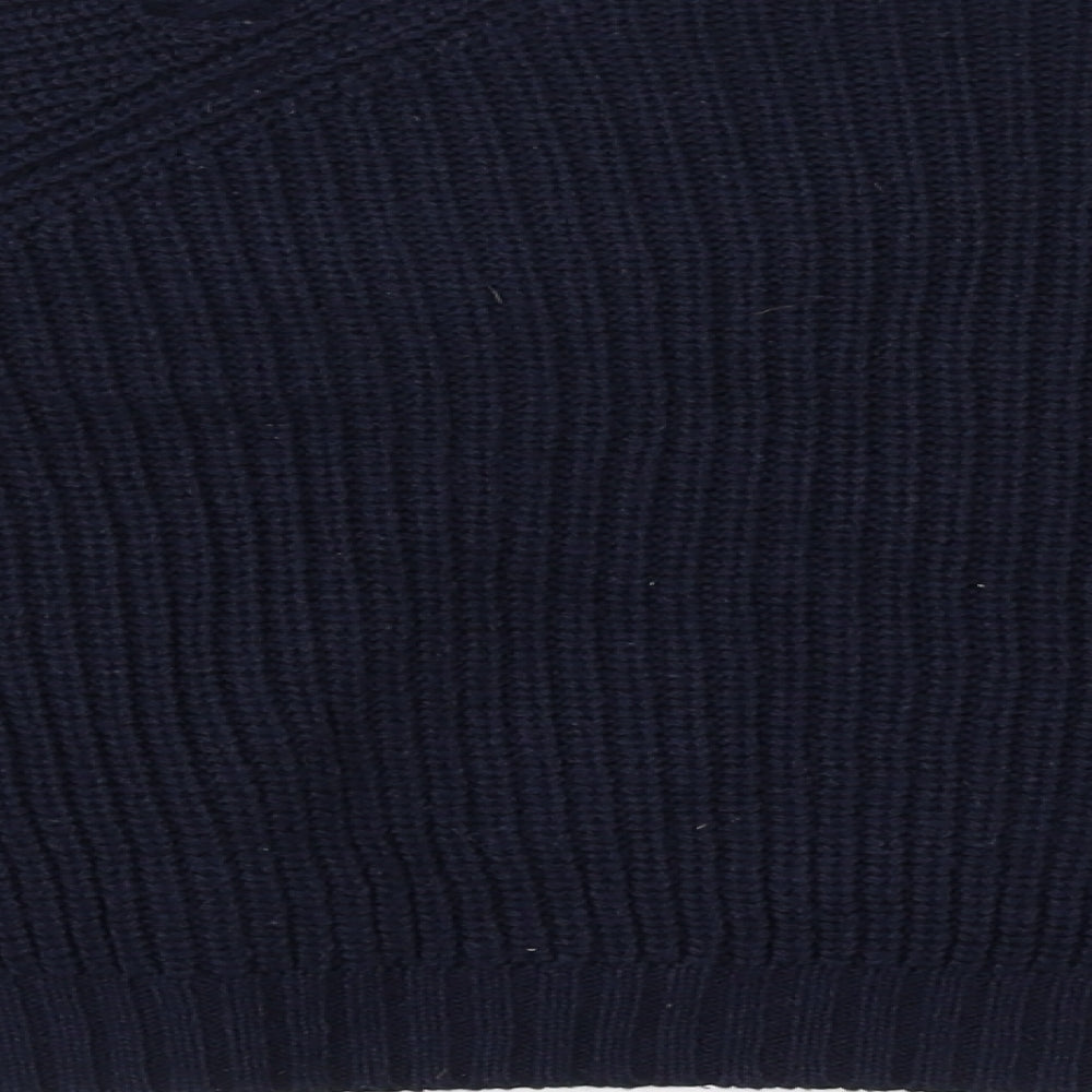 Brand and care label for New Look girls’ blue jumper, size 9, years