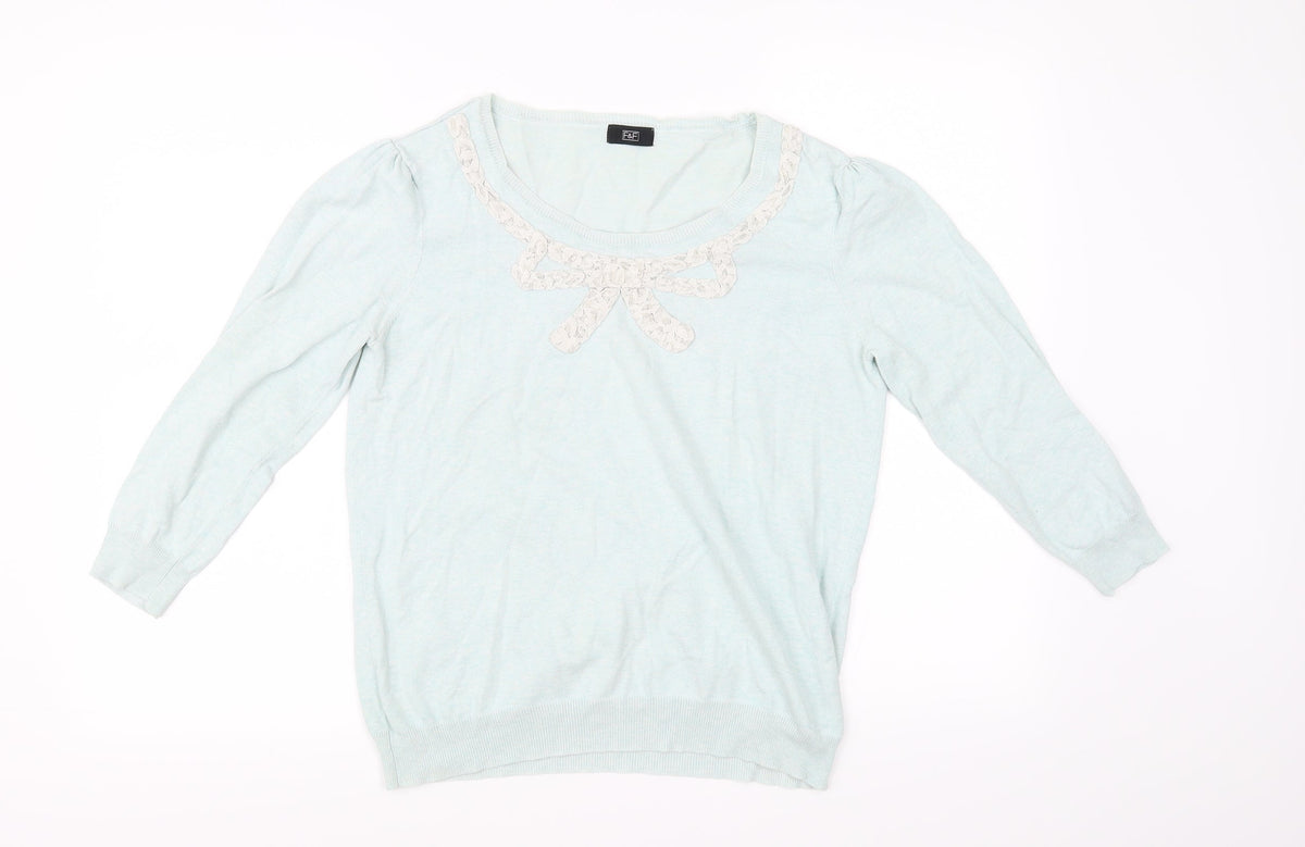Additional front view of F&F women’s blue jumper, size UK 14