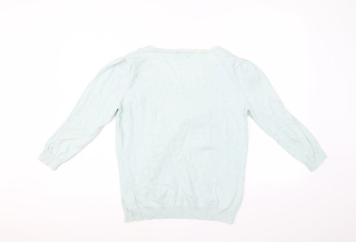 Back view of F&F women’s blue jumper, size UK 14