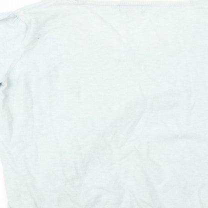 Brand and care label for F&F women’s blue jumper, size UK 14