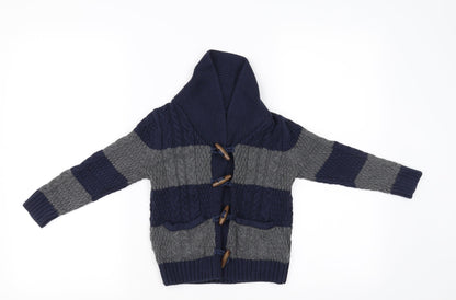 Gap Boys Blue Striped  Cardigan Jumper Size 4 Years