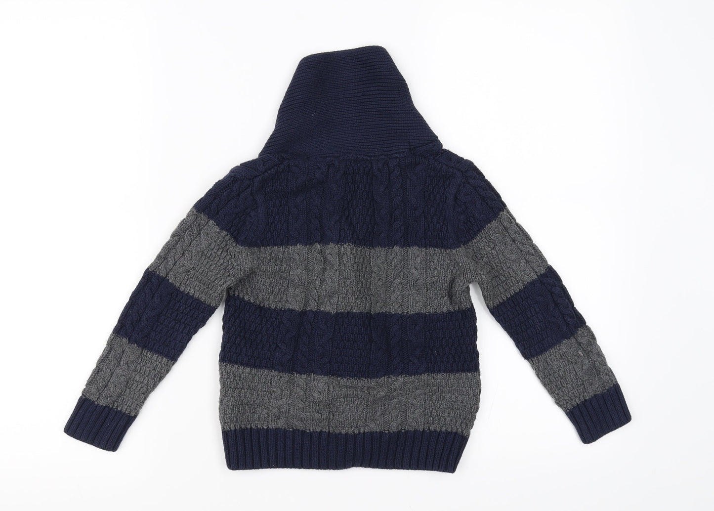 Gap Boys Blue Striped  Cardigan Jumper Size 4 Years