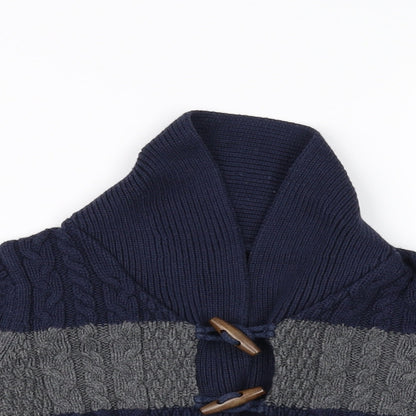 Gap Boys Blue Striped  Cardigan Jumper Size 4 Years