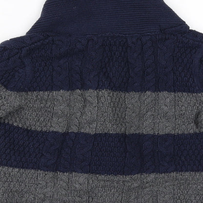 Gap Boys Blue Striped  Cardigan Jumper Size 4 Years