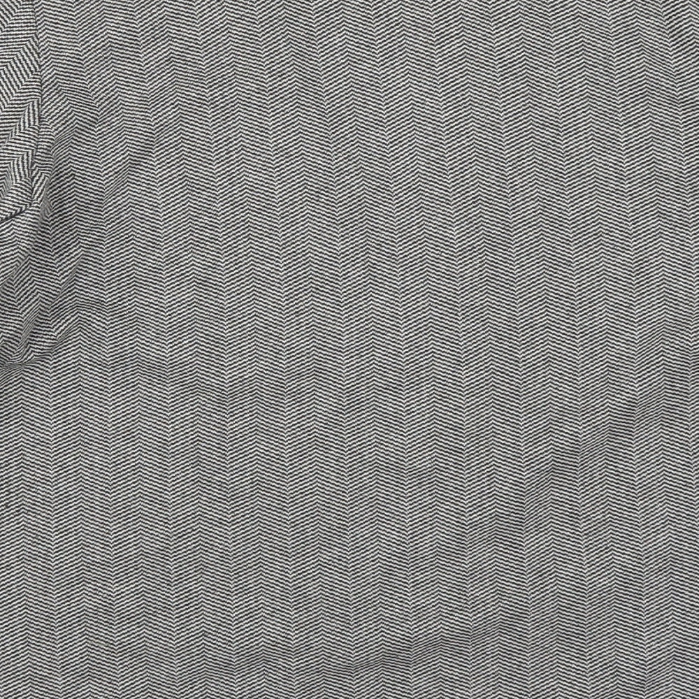 Brand and care label for Weekends women’s grey herringbone cardigan jumper, size M