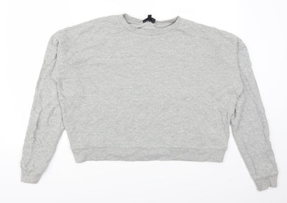 Additional front view of Topshop women’s grey pullover sweatshirt, size UK 12
