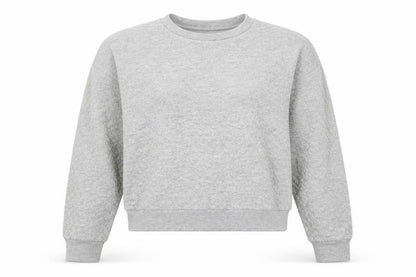 Front view of Topshop women’s grey pullover sweatshirt, size UK 12