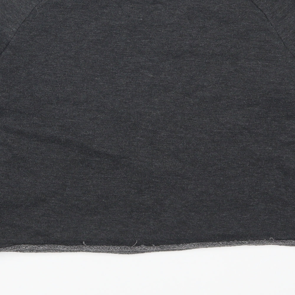 New Look Womens Grey Floral  Henley Sweatshirt Size 6