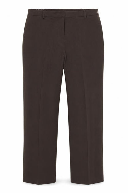 Front view of Special Collection women’s brown trousers, size UK 34, in, 28-inch leg