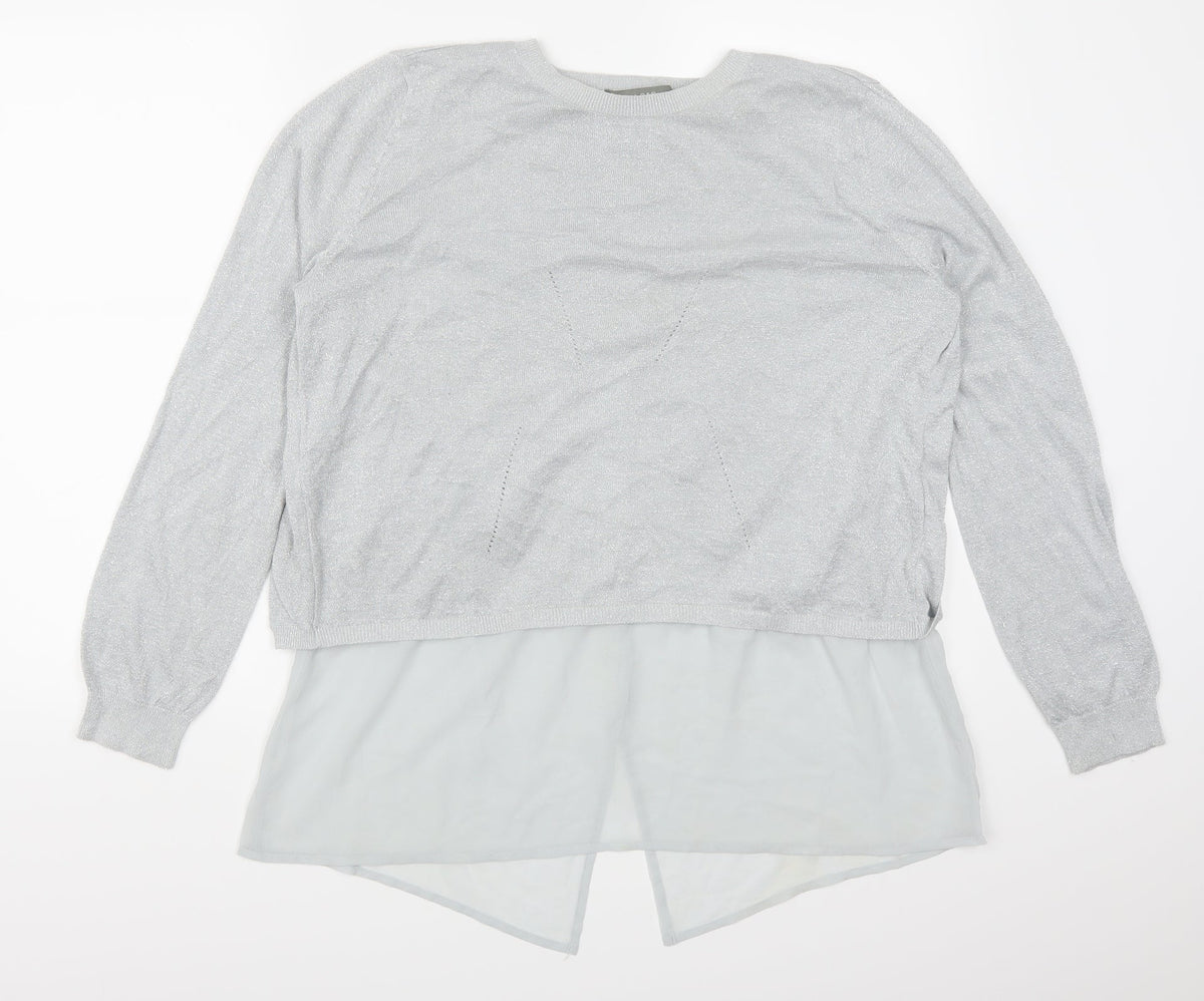 Additional front view of Oasis women’s silver jumper, size L
