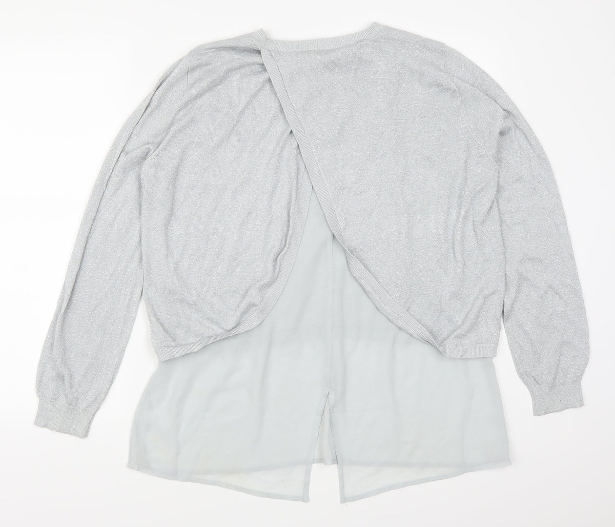 Back view of Oasis women’s silver jumper, size L