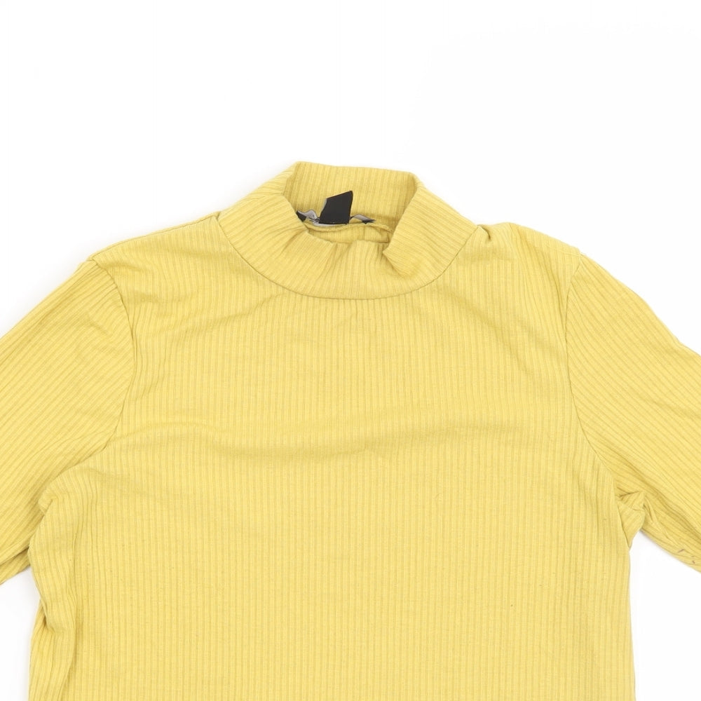 Womens UK Size 8 New Look Yellow Basic Blouse