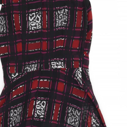 Marks and Spencer Womens Red Check  Skater Dress  Size 10