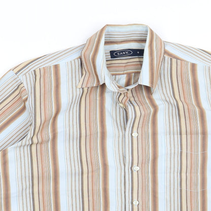 Mens UK Size S Easy Brown  Button-Up Long Sleeve Casual Shirt