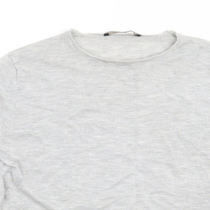 Close-up detail of Zara women’s grey jumper, size S