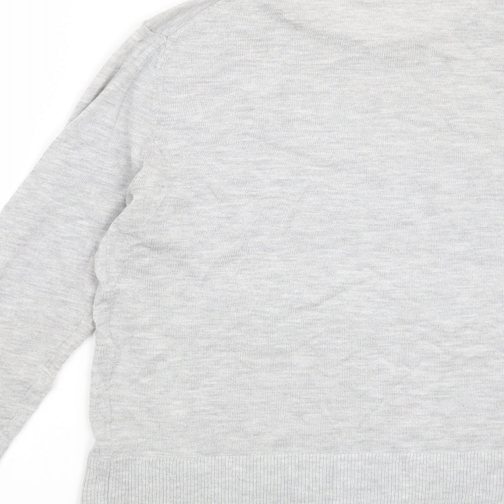 Brand and care label for Zara women’s grey jumper, size S