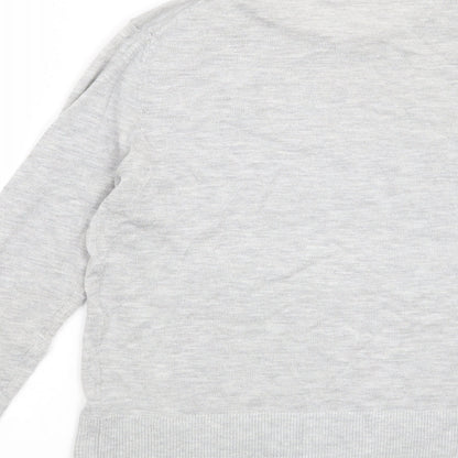Brand and care label for Zara women’s grey jumper, size S