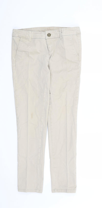 Womens UK Size 8 TALLY WEiJL Regular Fit Straight Beige Jeans
