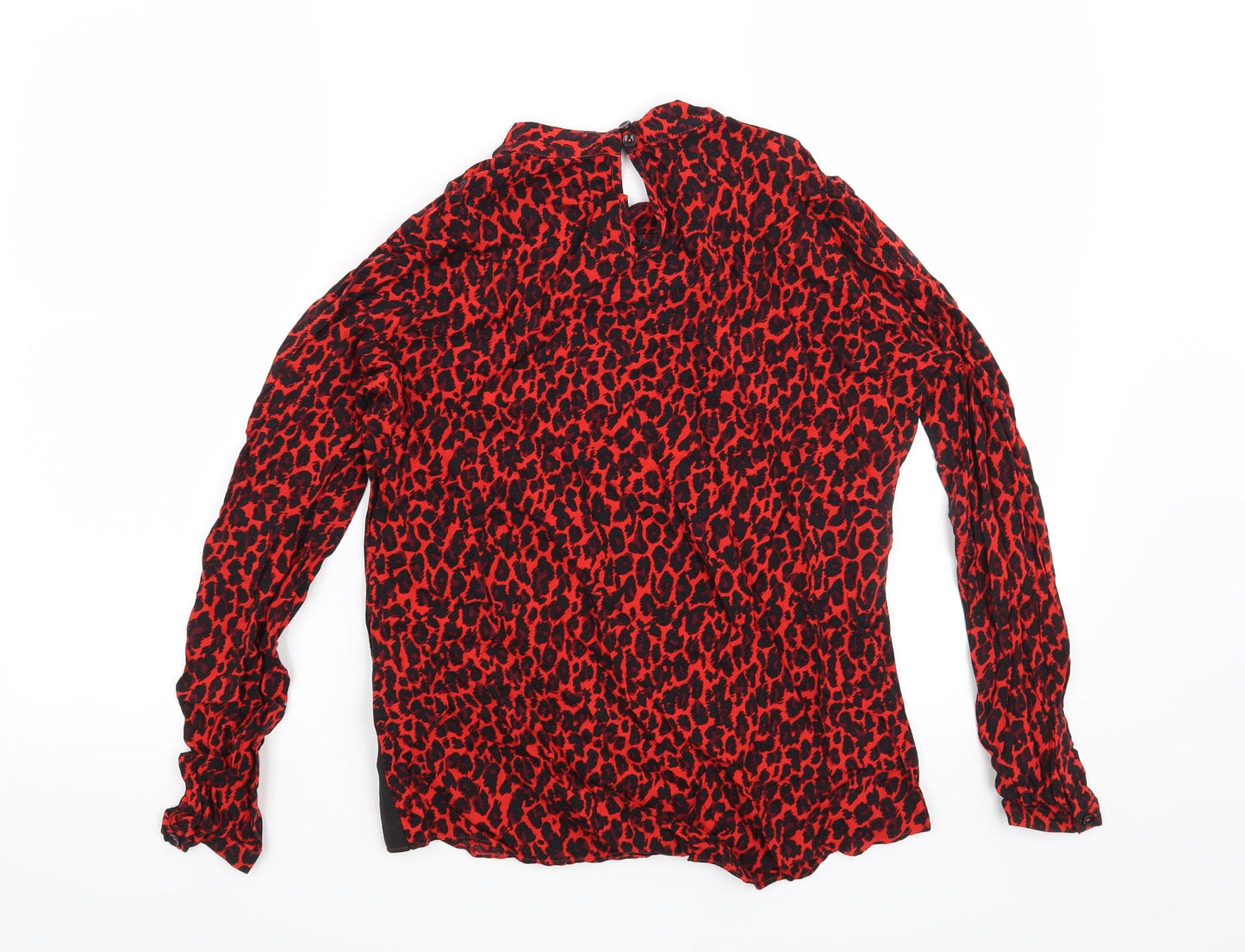 Womens UK Size 10 Preworn Red Basic Blouse