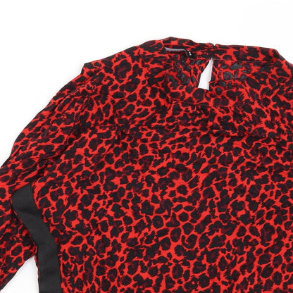 Womens UK Size 10 Preworn Red Basic Blouse