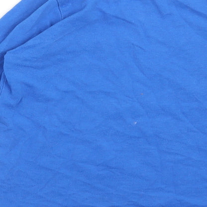 Brand and care label for Rebel boys’ blue basic t-shirt, size 4-5, years - space storm
