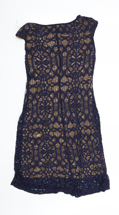 Preworn Womens Blue Floral  Shift  Size 8