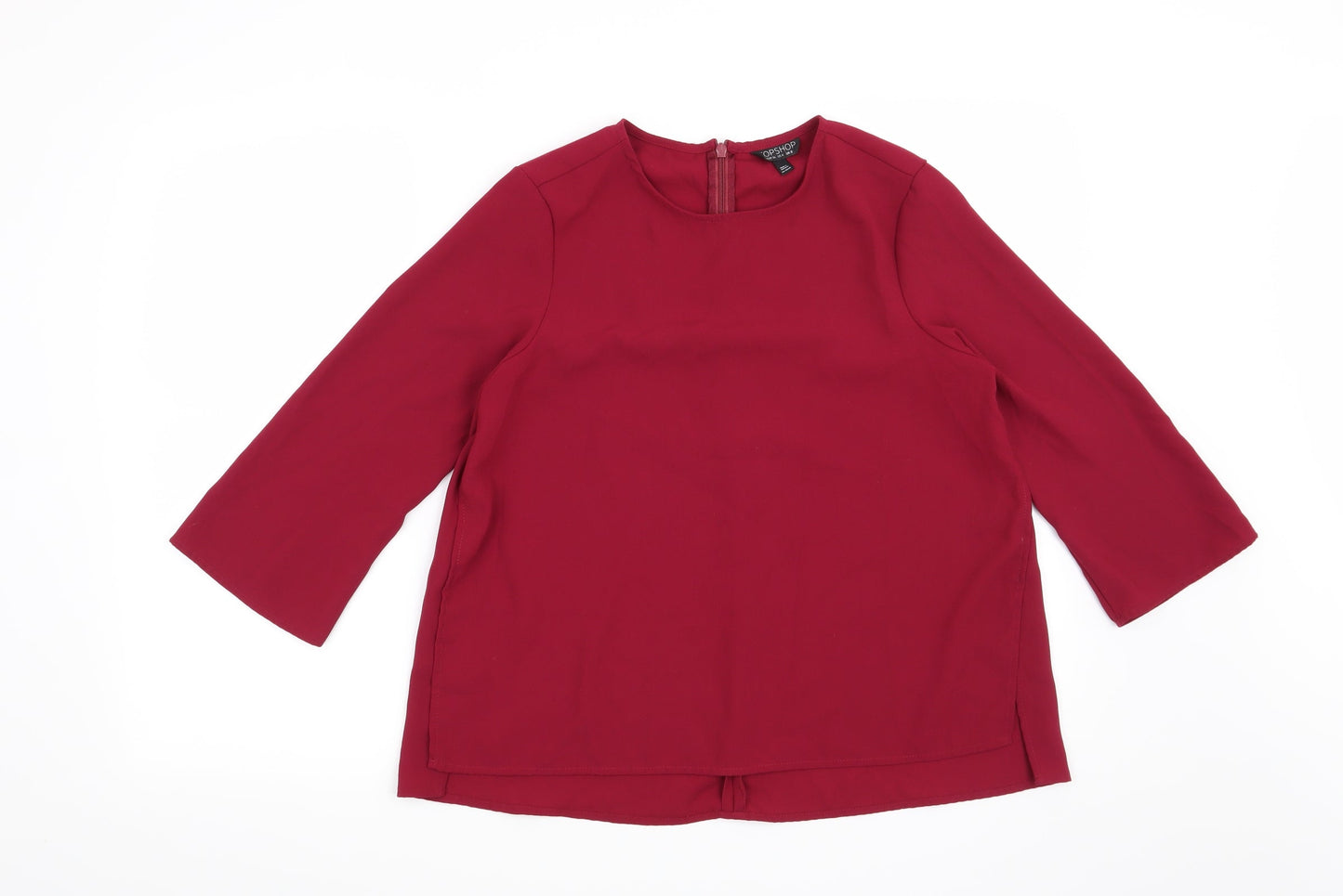 Womens UK Size 8 Topshop Red Basic Blouse