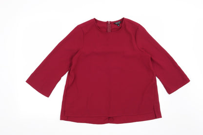 Womens UK Size 8 Topshop Red Basic Blouse
