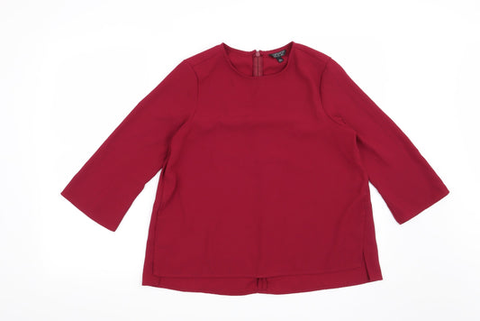Womens UK Size 8 Topshop Red Basic Blouse