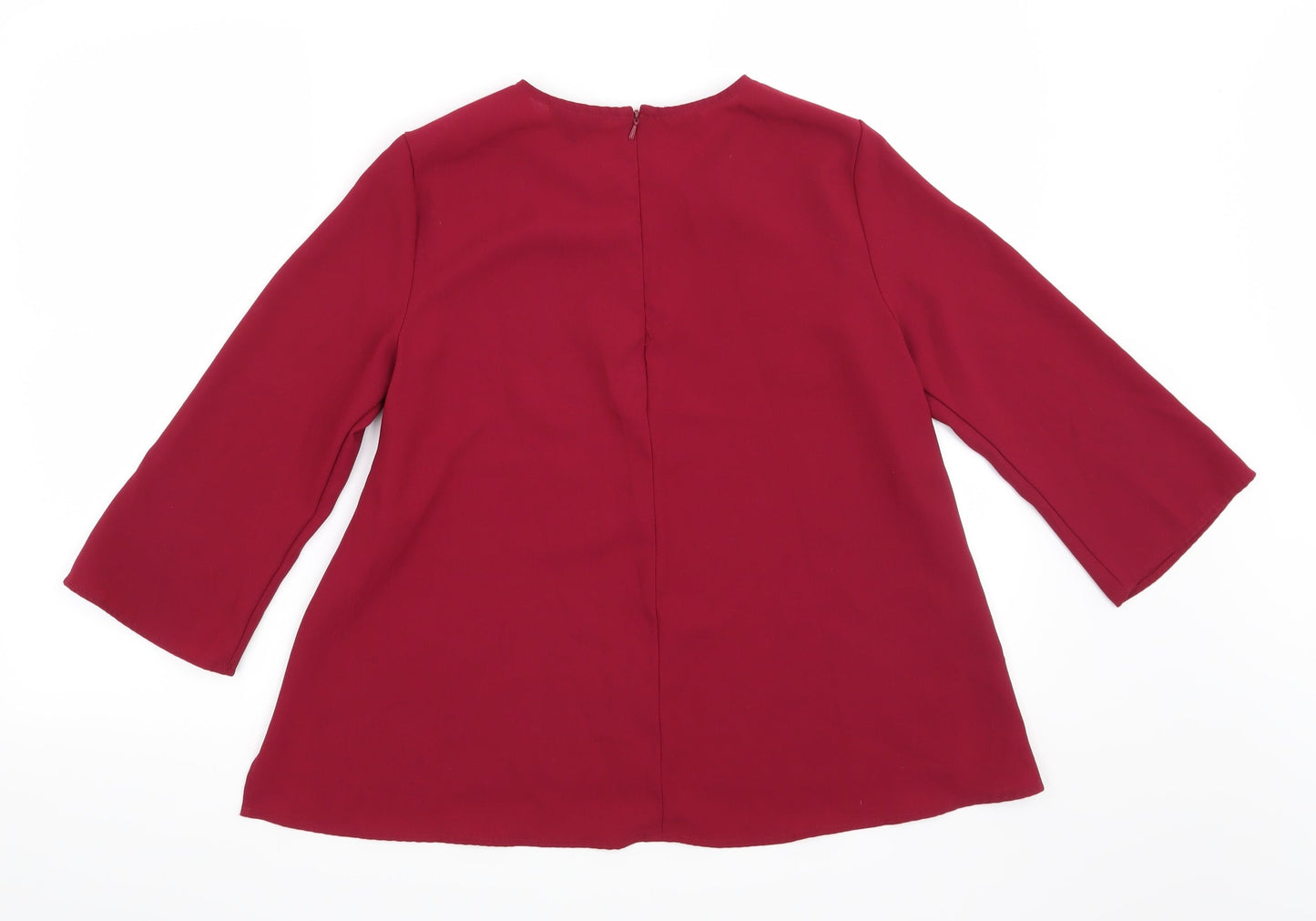 Womens UK Size 8 Topshop Red Basic Blouse