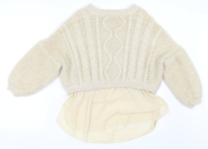 Front view of Cameo Rose women’s beige jumper, size L