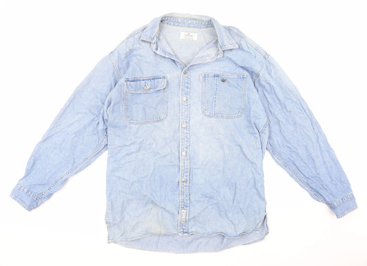 Smithy Mens Blue    Button-Up Size L