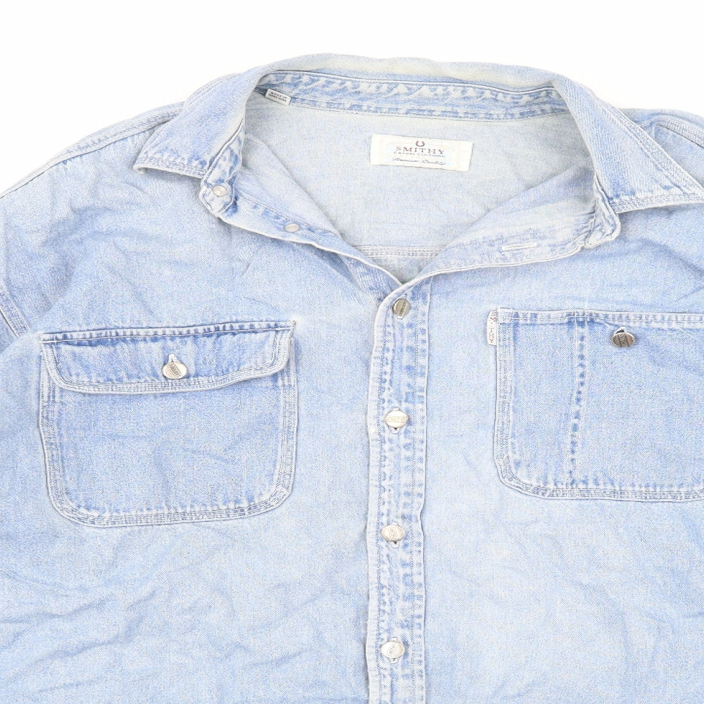 Smithy Mens Blue    Button-Up Size L