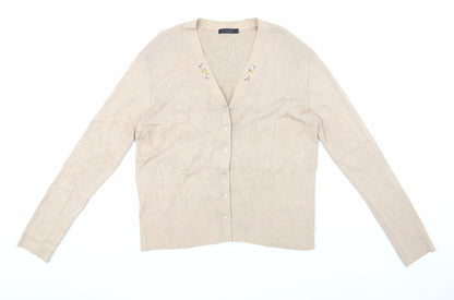 Linea Womens Beige   Cardigan Jumper Size L