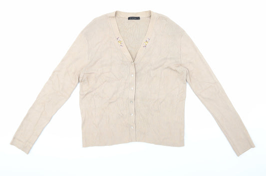 Linea Womens Beige   Cardigan Jumper Size L