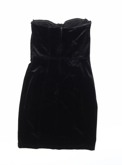 H&M Womens Black  Velour Mini  Size 8