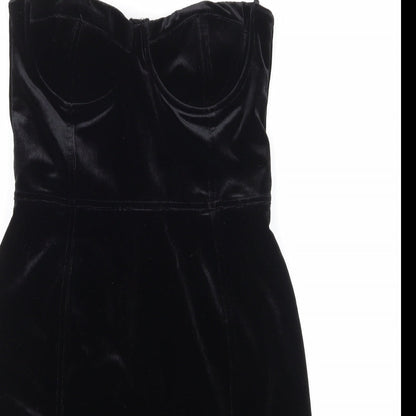 H&M Womens Black  Velour Mini  Size 8
