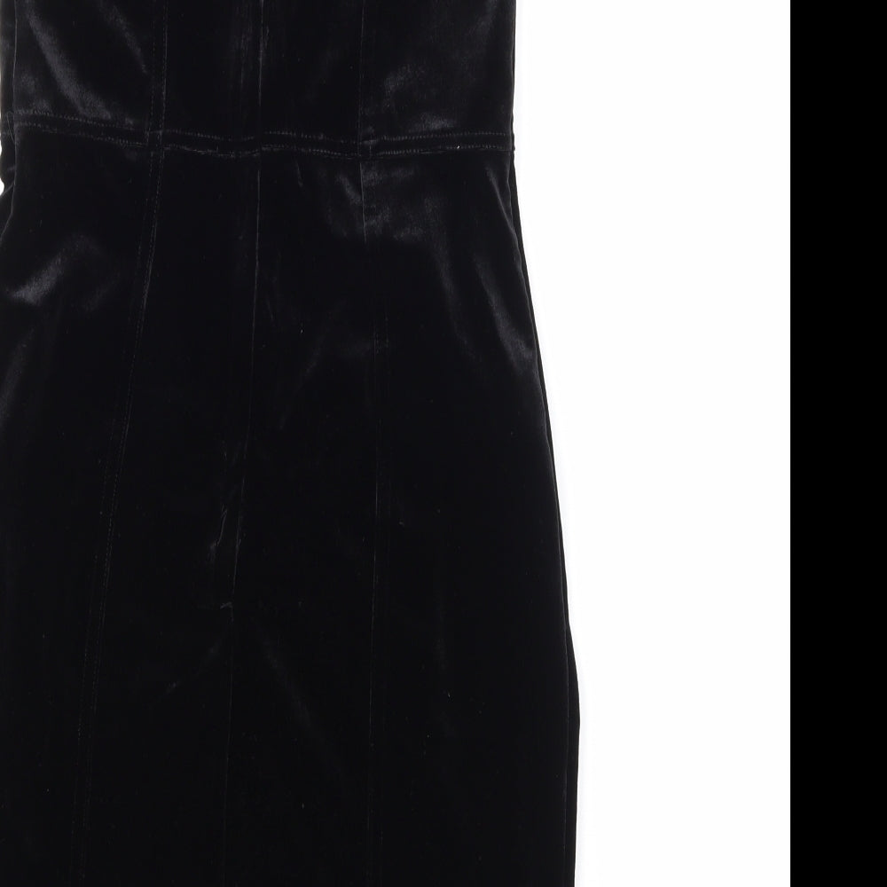 H&M Womens Black  Velour Mini  Size 8