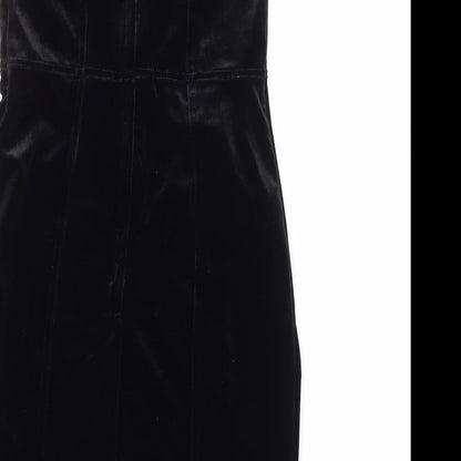 H&M Womens Black  Velour Mini  Size 8
