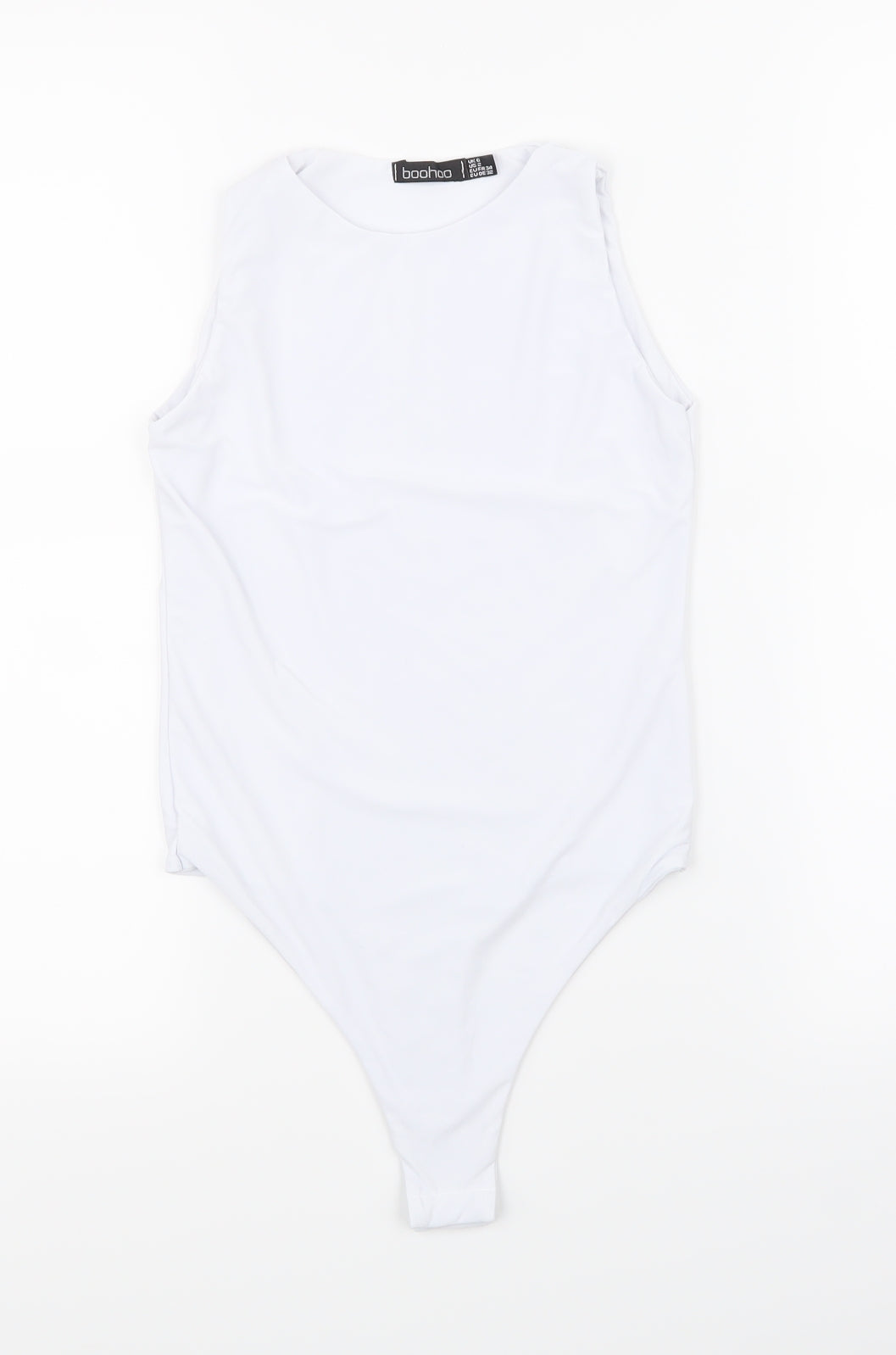 Womens UK Size 6 Boohoo White Basic Tank