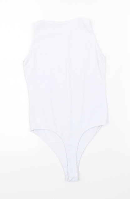 Womens UK Size 6 Boohoo White Basic Tank
