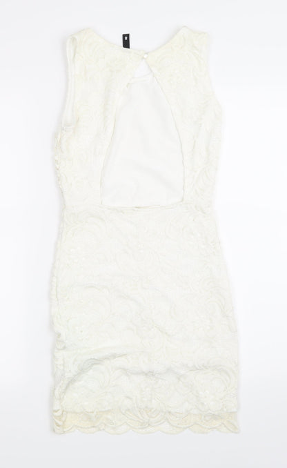 H&M Womens White  Lace A-Line  Size 8