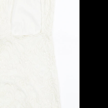 H&M Womens White  Lace A-Line  Size 8