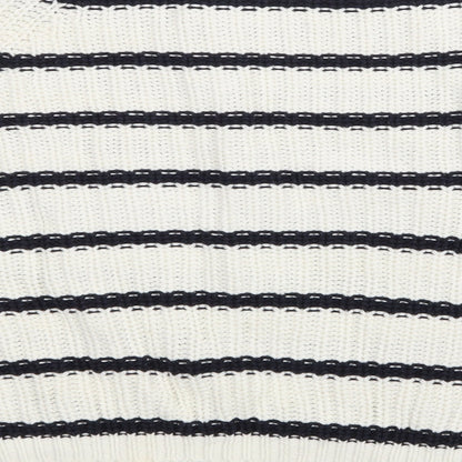 Marks and Spencer Womens Beige Striped Knit Pullover Jumper Size M