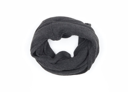 Additional front view of Preworn women’s grey knit shawl/wrap - snood