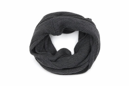 Front view of Preworn women’s grey knit shawl/wrap - snood