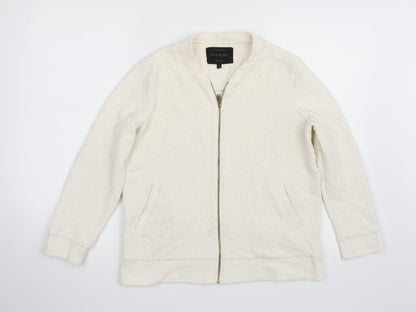 Additional front view of River Island women’s white jacket coat, size UK 8